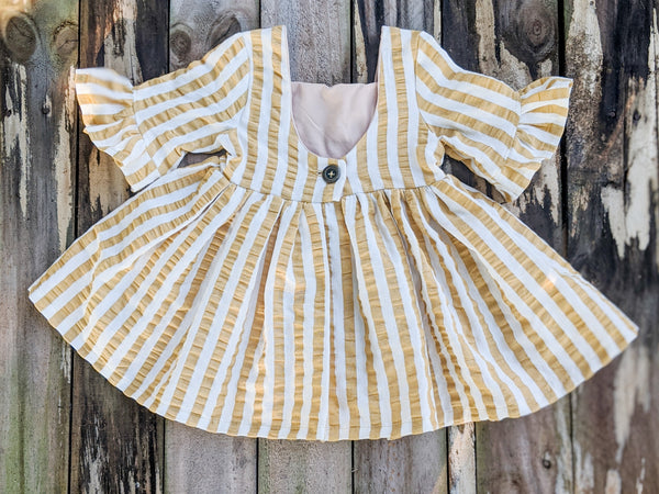Mustard and White Stripe Dress